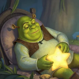 shrek sleeping with a star