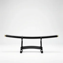 minimalist katana, studio product photography, isolated on a pure white background, centered, entire object in frame, sharp focus, soft studio lighting