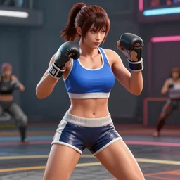 game screenshot, woman fighter, street fighter 4, unrealengine, detailed,