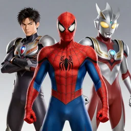 a portrait of armored spiderman ultraman gray fox from metal gear cyborg ninja gay japanese - american hybrid as overwatch character by alan davis, todd nauck, hiroshi yoshida