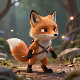 fox game character in viking quest, game art, splash art, movie still, cinematic lighting, 2d game, octane render, long lens, shallow depth of field, bokeh, anamorphic lens flare, 8k, hyper detailed, 35mm film grain