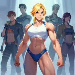 portrait of samus aran as a very attractive happy female bodybuilder ghost, elegant, fantasy, hd shot, digital portrait, beautiful, artstation, comic style, by artgerm, guy denning, jakub rozalski, magali villeneuve and charlie bowater
