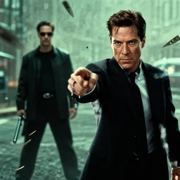 still of jfk dodging bullets as neo in the matrix ( 1 9 9 9 )
