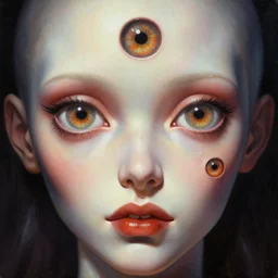close up sci - fi cosmic horror art simon stalenhag psychadelic eyes, apple skin, elegant, highly detailed, centered, digital painting, concept art, smooth, sharp focus, illustration, artgerm, tomasz alen kopera, peter mohrbacher, donato giancola, joseph christian leyendecker, wlop, frank frazetta