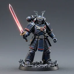 8 0 mm resin detailed miniature of a warhammer 4 0 k samurai with laser katana, classic samurai, product introduction photos, 4 k, full body,