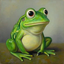 pepe frog dream, oil on canvas, surrealism