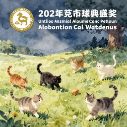 watercolor illustration style, cute! cats!!! play with different things