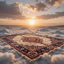 sunrise in the Fluffy 3d Persian Carpet world, everything is carpet and 3d, photorealistic concept art, immense detail, epic, striking, featured on Artstation HD