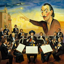 orchestra painted by an insane dali