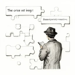 ink wash painting, riddles and enigmas, decoding, amateur detective mystery, brain teasers, cryptic crosswords, scape room, logic games - by jama jurabaev, artstation, cinematic shot
