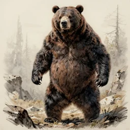 sketch of a alien wrestler bear by Craig Mullins and Jason Edmiston