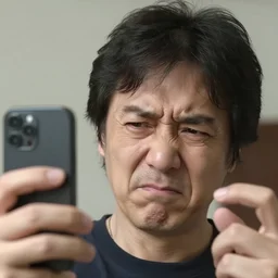 A Middle aged man frowning with an emo scene haircut in the 2000s taking a low resolution selfie of himself, photograph, taken in the mid 2000s, highly detailed, very detailed, realistic, hyperrealistic, real life, HD Quality, 8k resolution