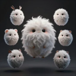 concept art of floating fluffy fantasy creatures, ultra realistic, style by feng zhu and artgerm, trending on artstation, cgsociety, 8 k, octane render, high contrast, 3 d render, cgi, cinematic lighting