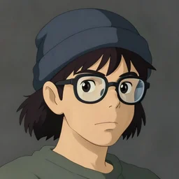 young jock portrait, medium hair black, beanie, no beard, olive skin, thick rim glasses, art by studio ghibli and greg rutkowski and artgerm and ilya kuvshinov, portrait, d & d, fantasy, highly detailed, digital painting, headshot, trending on artstation, concept art, sharp focus, illustration