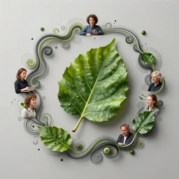 a beautiful amazing art of leaves addict out of curl noise splines by tom Haugomat, Serena Malyon, Maxim Shirkov, Alex Pogrebniak and Robin Gundersen, Trending on artstation, featured on Behance, Vision of chaos, octane render.:1