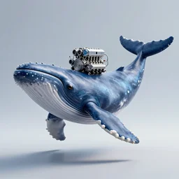 a hybrid of a cool motor v 8 engine and body of a cachalot whale. a full - body image of an imagined marine creature, 8 k