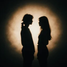 pinhole photo of a dream, silhouettes, reflection, double exposure, dramatic light painting