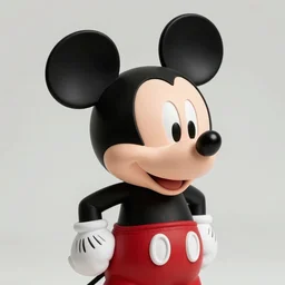 a photograph of mickey mouse with an extra ear mutated on his back