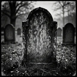 A grave yard, with wooden graves. Faded Edges, Dark Fantasy, Film Noir, Black and White. High Contrast, Mike Mignola, D&D, OSR
