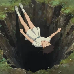Stunning scene of Mila Kunis falling into the void by Junji Ito