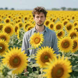 field of sunflowers, claude monet, octane render,