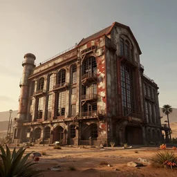 a beautiful ultradetailed render of urbex in - law suite industrial architecture by april gornik, desert at dusk flowers assassin's creed, archdaily, wallpaper, highly detailed, trending on artstation.
