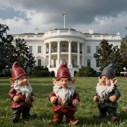 demonic gnomes looking at the White House
