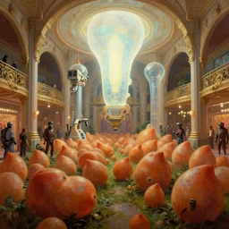 lush bulbous garden fetuses dramatic perspective organic 3 d fractal a minimalist cinematic scifi with giant bright translucent bioluminescent microscopy, gigantic pillars, victorian shopping mall courtyard maschinen krieger, beeple, the matrix, star wars, ilm, star citizen, mass effect, oil painting by donato giancola, chris foss, warm coloured, artstation, atmospheric perspective