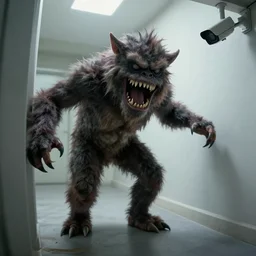 a bizarre monster caught on a security camera