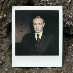vladimir putin, found in cave corner, polaroid black and white picture, 1 9 th century, scary horrifying