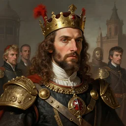 portrait of king of asturia don pelayo, colourised, face portrait, epic, tragic, military art, fantasy, dieselpunk, hd shot, digital portrait, beautiful, artstation, comic style, by artgerm, guy denning, jakub rozalski, magali villeneuve and charlie bowater