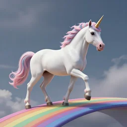a unicorn walking on a rainbow, digital art, fantasy, professional, high - resolution, 8 k, dramatic, trending on artstation