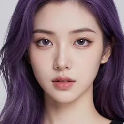 cool girl with, purple hair, soft lighting, realistic wide angle, wonderful lips and eyes, white skin, sharp focus, 8 k high, 6 4 megapixel, insanely detailed, intricate, elegant, art by artgerm and wlop