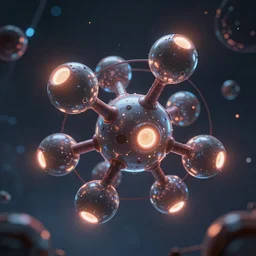 The proto-molecule in a sci dreamscape, dramatic lighting, fantasy art illustration, trending on artstation, Aetherpunk
