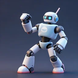 soda cup fighting robot in synthwave style