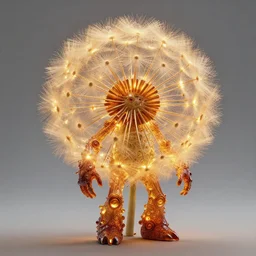 a humanoid figure dandelion monster. amber glowing, intricate artwork by tooth wu wlop beeple dan mumford concept art, octane render, trending on art station