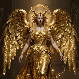 portrait of majestic Lucifer Morningstar, in style of Doom, in style of Midjourney, insanely detailed and intricate, golden ratio, elegant, ornate, horror, elite beautiful fallen angel, ominous, haunting, matte painting, cinematic, cgsociety, James jean, Noah Bradley, Darius Zawadzki, vivid and vibrant