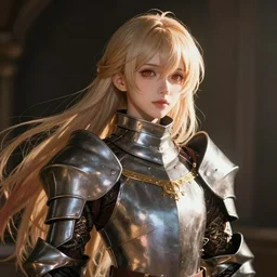 a portrait of an attractive knight female anime character with long hair, artgerm