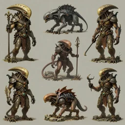 multiple sci-fi fantasy alien designs by Wayne Barlowe