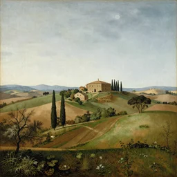 Tuscan Countryside painted by Hieronymus Bosch