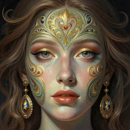 A beautiful portrait, surreal, LSD, face, detailed, intricate, elegant, highly detailed, digital painting, artstation, smooth, sharp focus, illustration, art by Kilian Eng