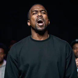 kanye screaming from the top of his lungs in the style of the music video for heartless