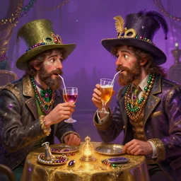 mardi gras by greg rutkowski craig mullins ross tran mucha drink and be merry matte painting fantasy specular lighting trending on artstation