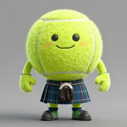 highly detailed vfx portrait of a character of a tennis ball monster wearing a scottish kilt, stephen bliss, chalk, unrealengine, greg rutkowski, loish, rhads, beeple, chalk, makoto shinkai and lois van baarle, ilya kuvshinov, rossdraws, tom bagshaw, basil gogos
