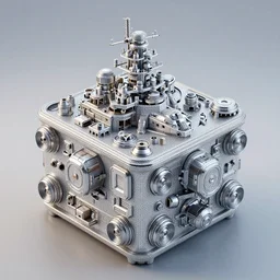 ultra detailed photorealistic the c 4 d render huge square blind box with high - tech bling covered with warship parts, cinematic light, sci fi, glossy, cybernetic machines, colorful, wires, robotics, futuristic decor, trending on artstation, global illumination, ultra realistic illustration, matte painting, high detailed, unreal engine, octane render, by sparth