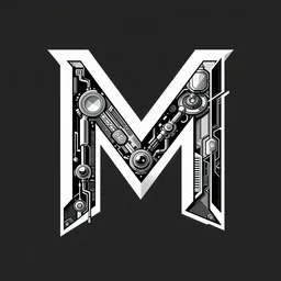 comic book illustration, a geometric logo design, M, cyberpunk concept art by Moebius, highly detailed, intricate, sci-fi, sharp focus, Trending on Artstation HQ, deviantart