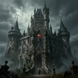 a lovecraftian horror castle scene, cinematic, arstation, detailed, octane,