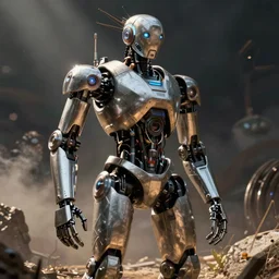 Walking dead, futuristic, robot,