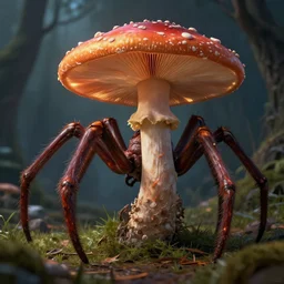 spider mushroom rpg dnd 4 k raytracing high definition detailed artstation realistic trending dramatic lighting