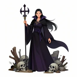 a beautiful necromancer raising the dead, illustration, character design by 冯 伟 feng wei （ c 1 2 ） by artstation, 2 d cg